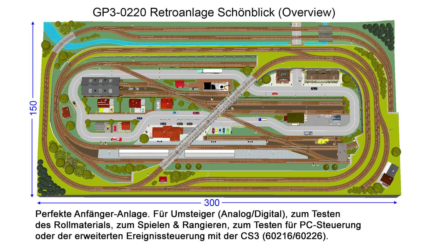 GP3-0220 C-Gleisplan Schönblick 300 x 150cm
