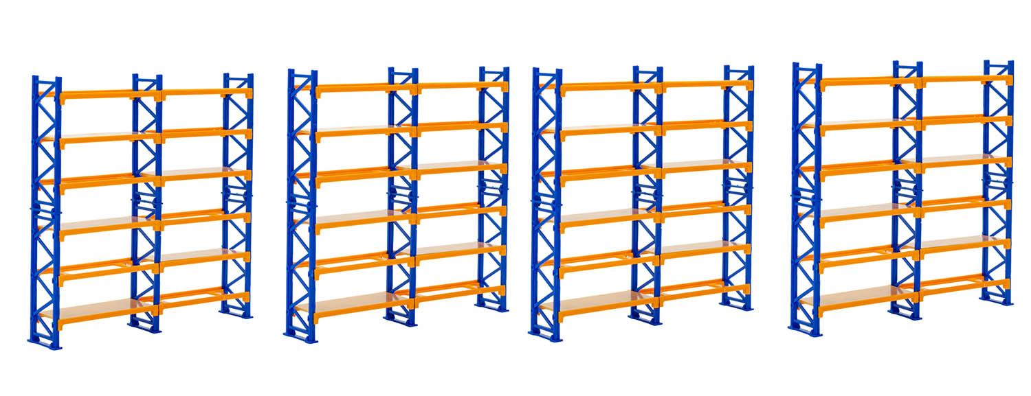 Kibri 38613 H0 Deko-Set Paletten-Regalsys, 4 St.