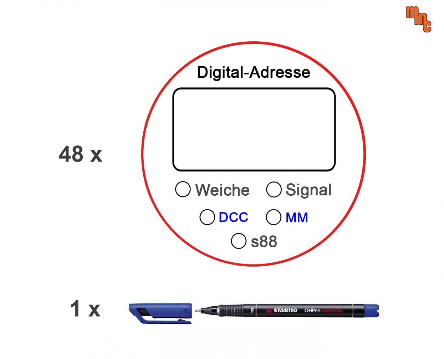613048 Digital-Adressen-Aufkleber inkl. Stift