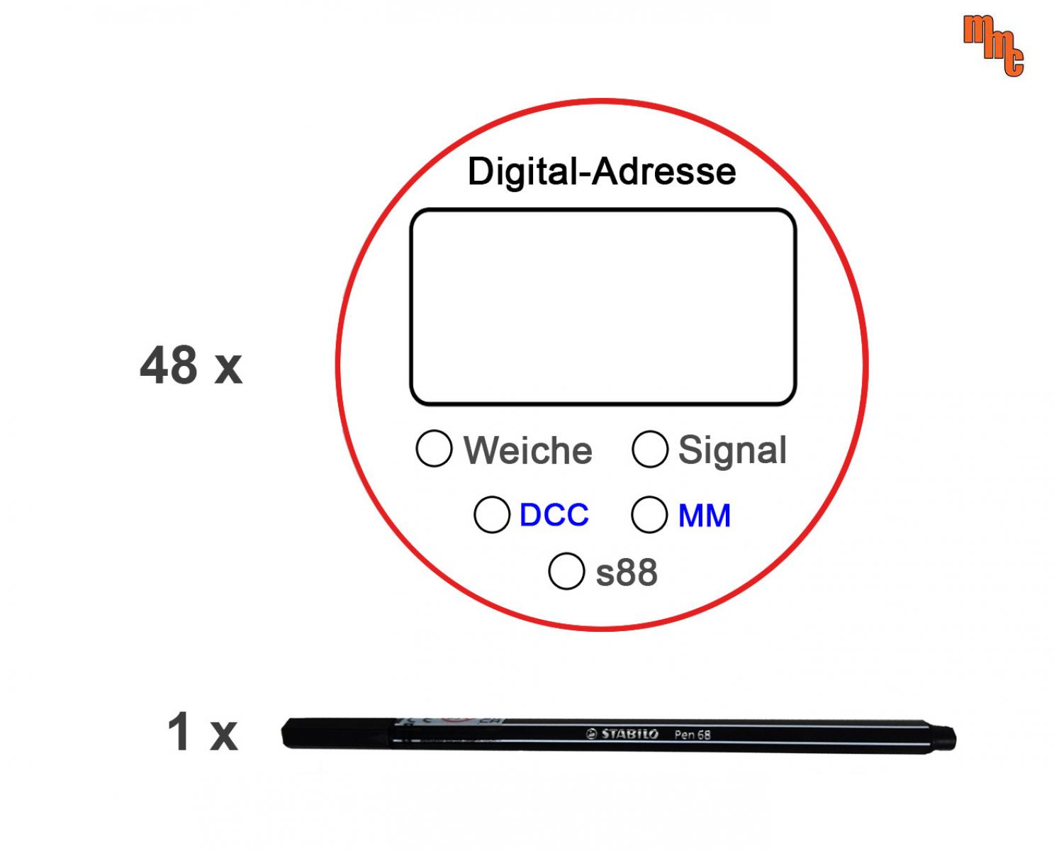 613048 Digital-Adressen-Aufkleber inkl. Stift