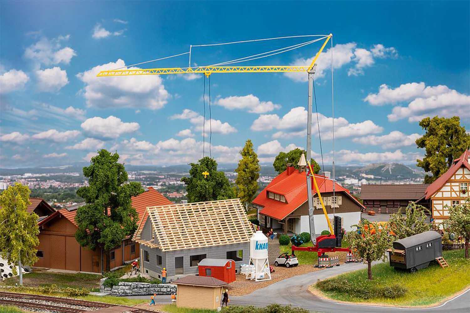 FALLER 130658 H0 Haus im Bau mit Kran