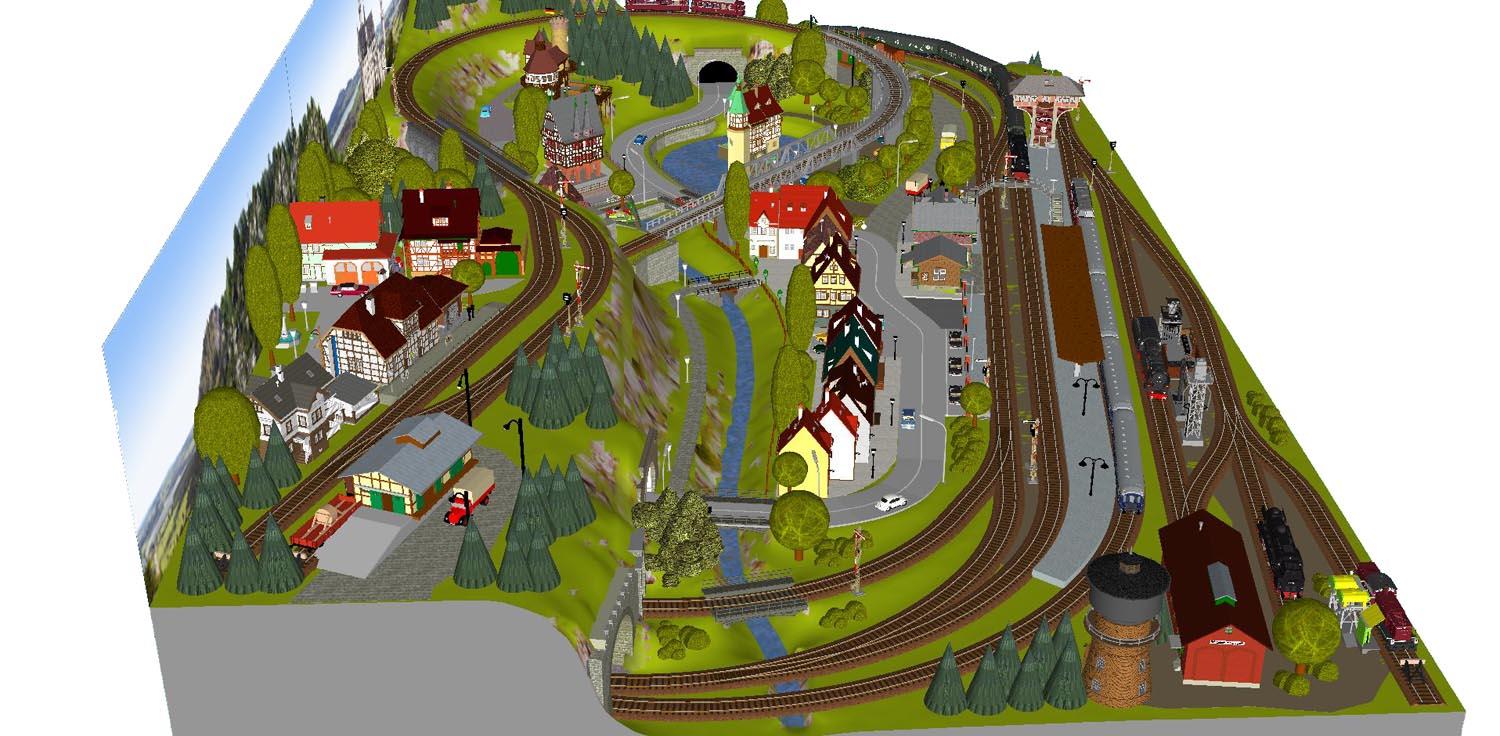 GP3-0200 C-Gleisplan Neuschwanstein 300 x 150cm