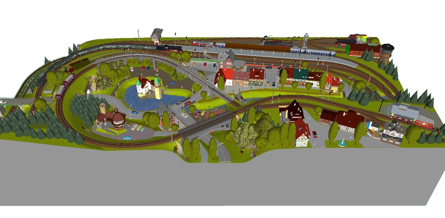 GP3-0200 C-Gleisplan Neuschwanstein 300 x 150cm