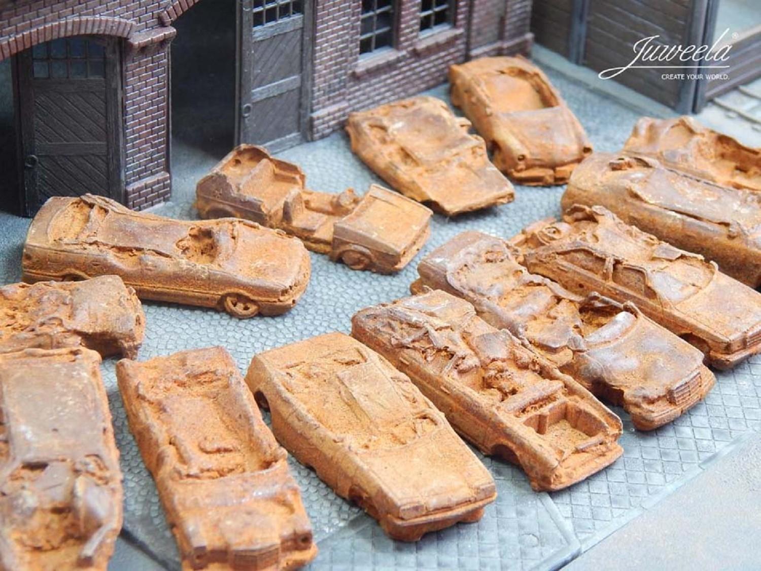 Juweela 28168 Schrottautos (BRD) rostig Echtrost, 6x