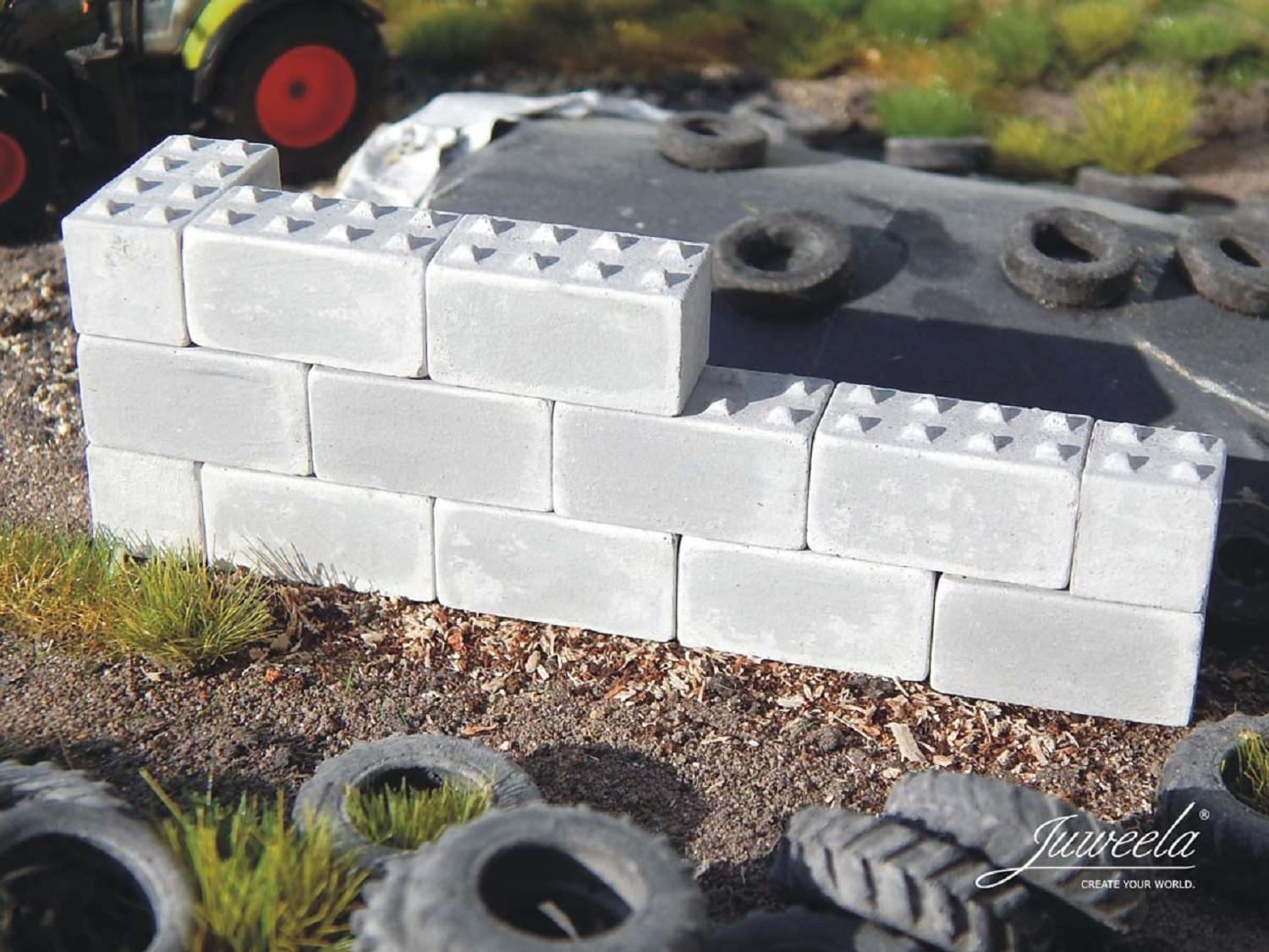 Juweela 28331 Betonblöcke Noppen 8er/4er - 40+20x