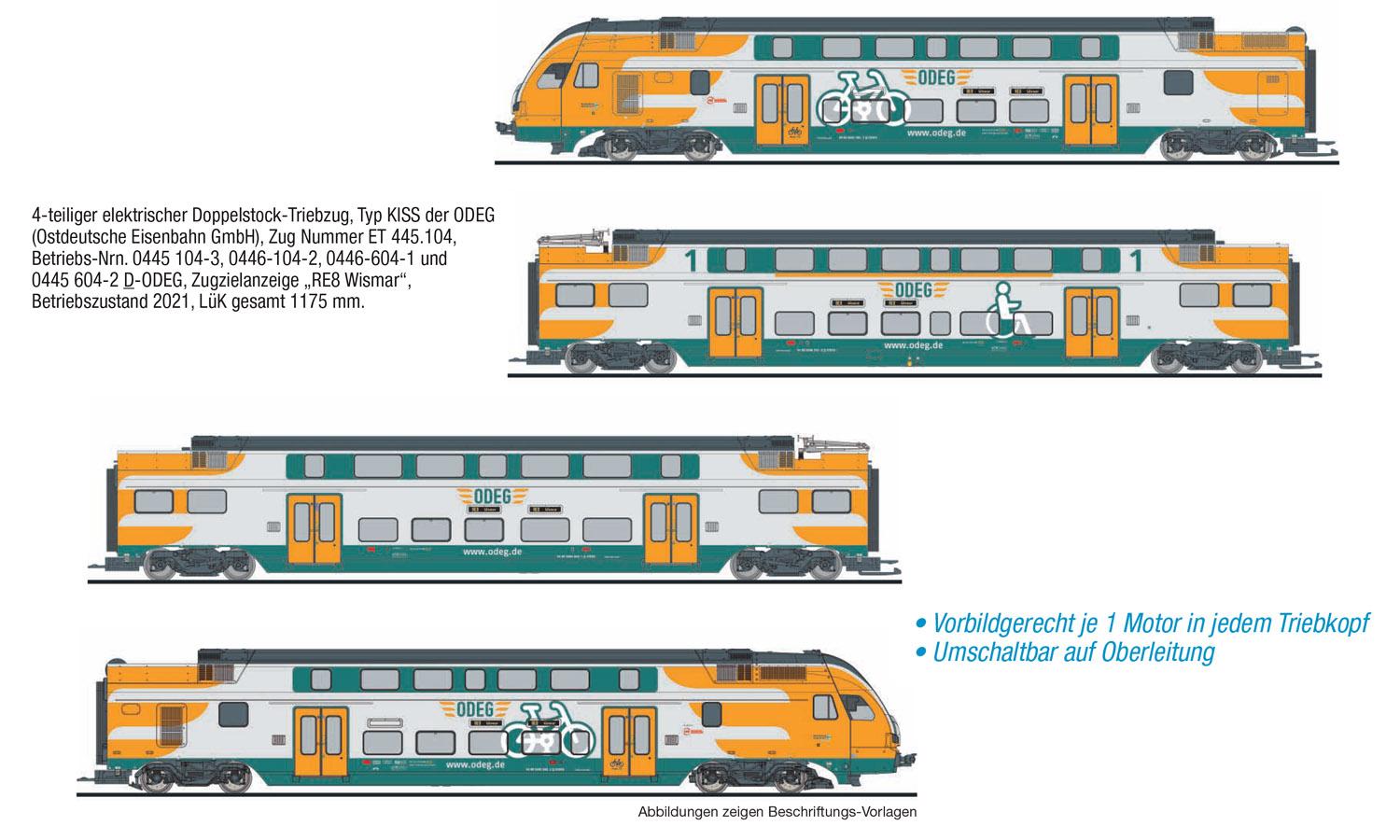 Liliput 133853 E-Triebzug KISS ODEG (DC/anal.)
