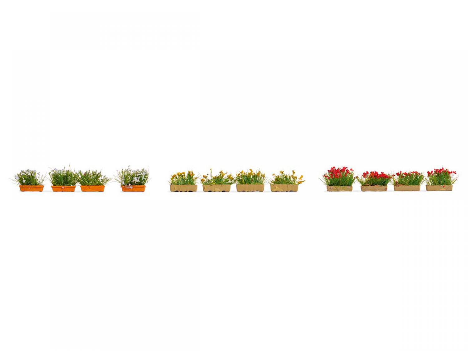 Noch 14009 H0 Blumenkästen blühend rot, weiß und gelb