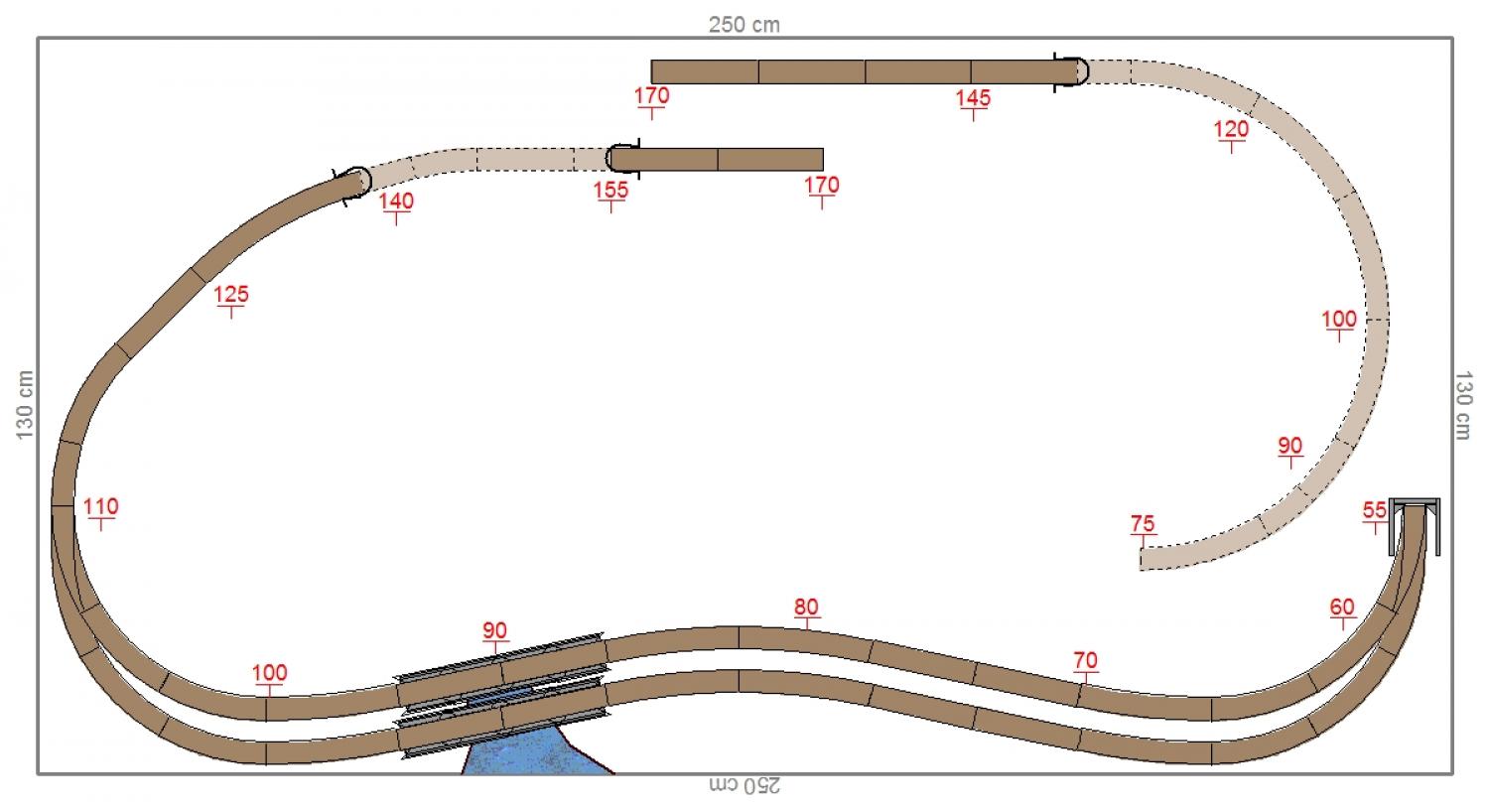 GP3-0120 C-Gleisplan Paulinzella 250 x 130