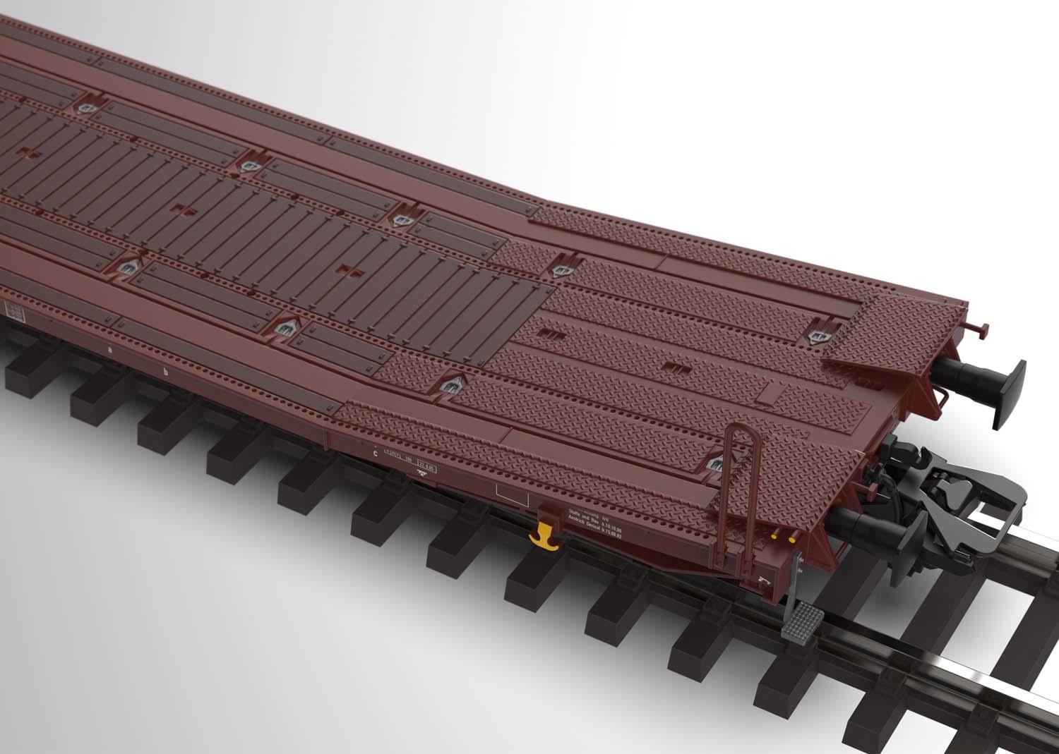Trix 24428 Flachwagen-Paar Laads TWA beladen