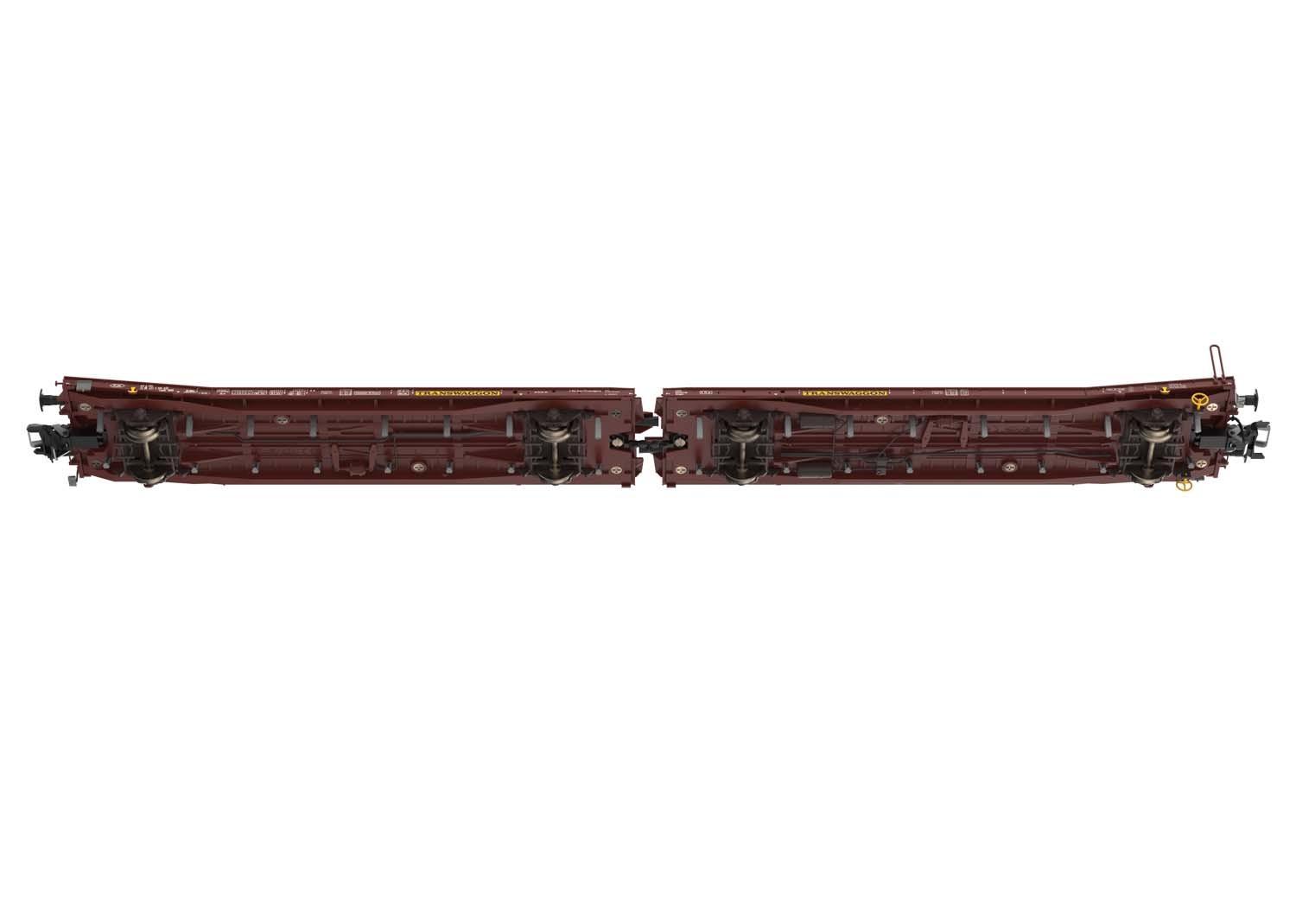 Trix 24428 Flachwagen-Paar Laads TWA beladen