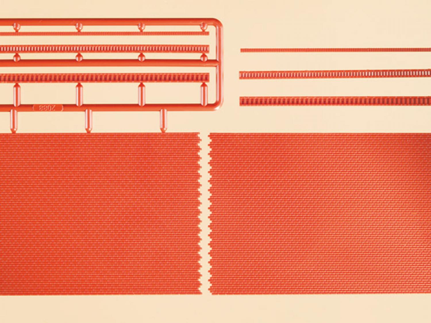 Auhagen 41205 Ziegelmauern mit Zahnfriesvarianten rot H0