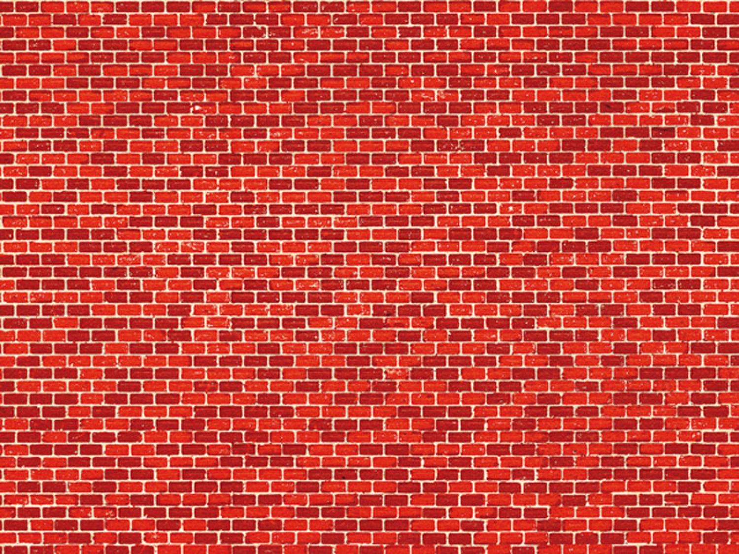 Auhagen 50504 H0/TT/N Dekorpappe Ziegelmauer rot