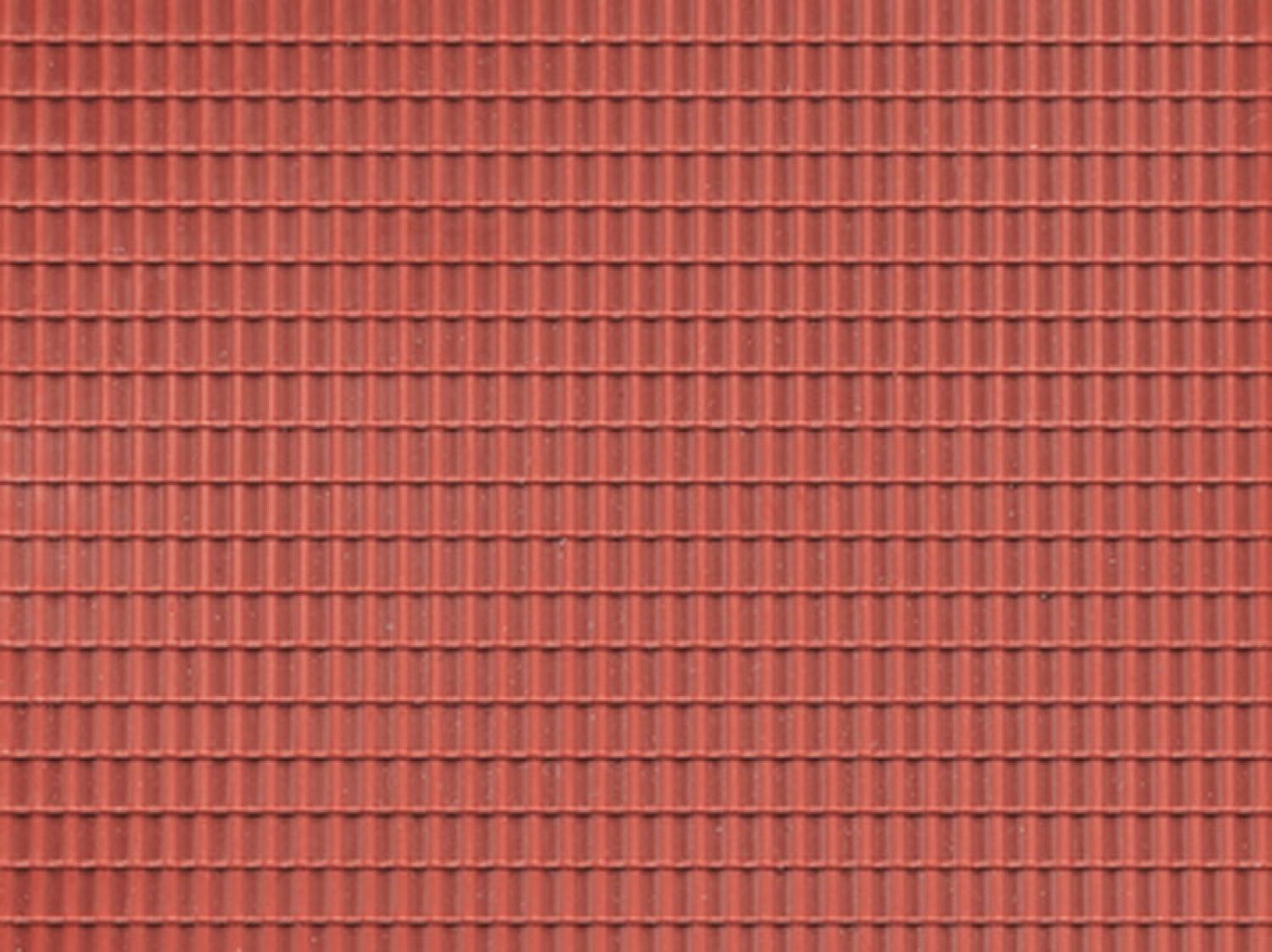 Auhagen 52425 H0/TT/N Dekorplatte Dachpfanne rotbraun