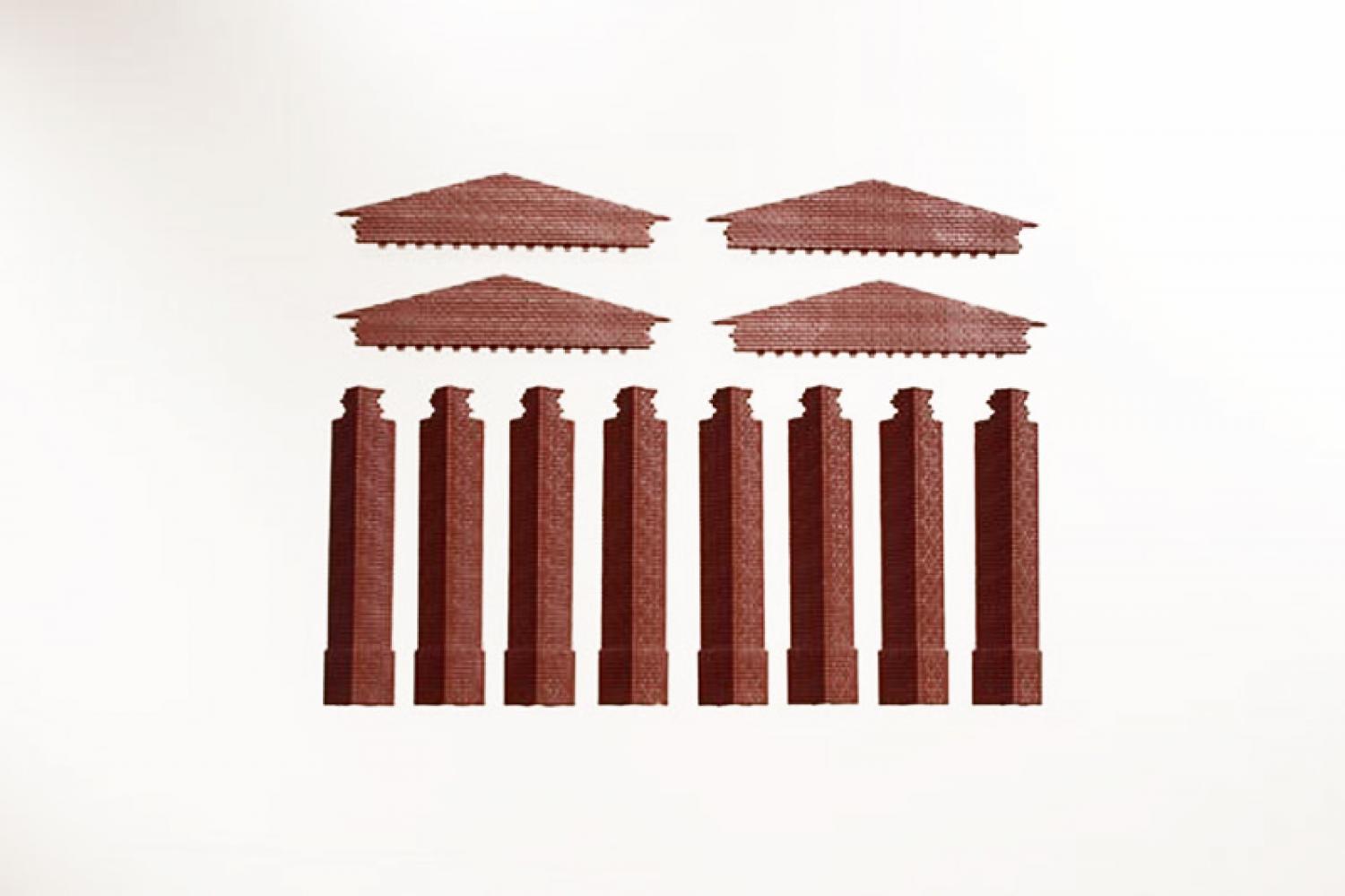 Auhagen 80412 Giebel klein und Ecksäulen kurz rot