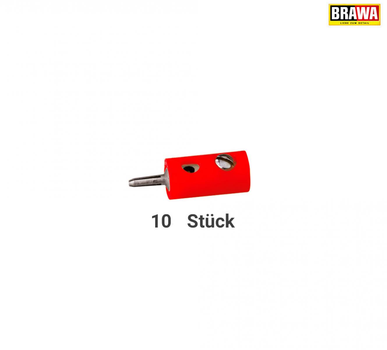 Brawa 3052 Stecker rund, rot [10 Stück]