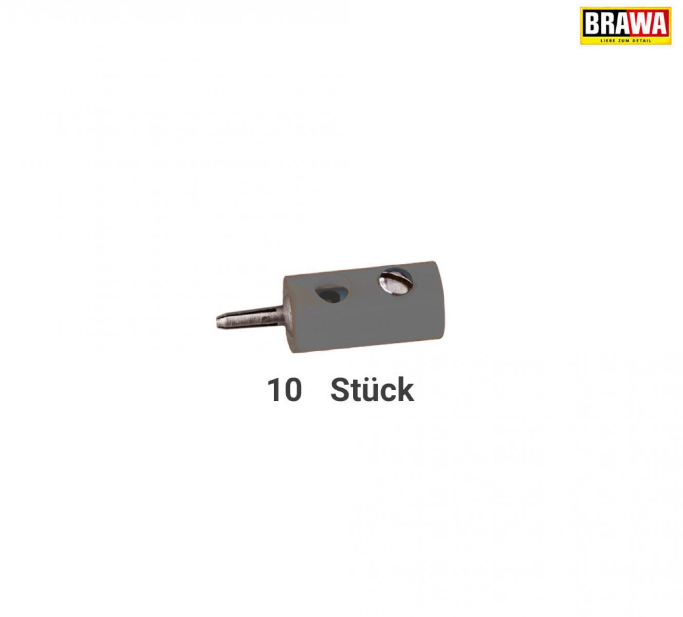 Brawa 3057 Stecker rund, grau [10 Stück]