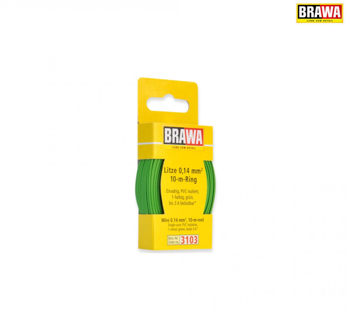 Brawa 3103 Litze 0,14mm² 10m Ring gn