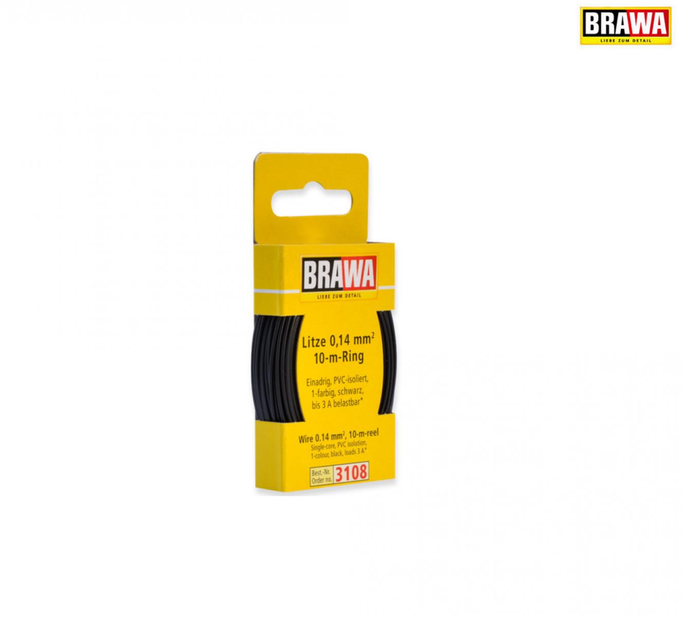 BRAWA 3108 Litze 0,14mm² 10m Ring sw