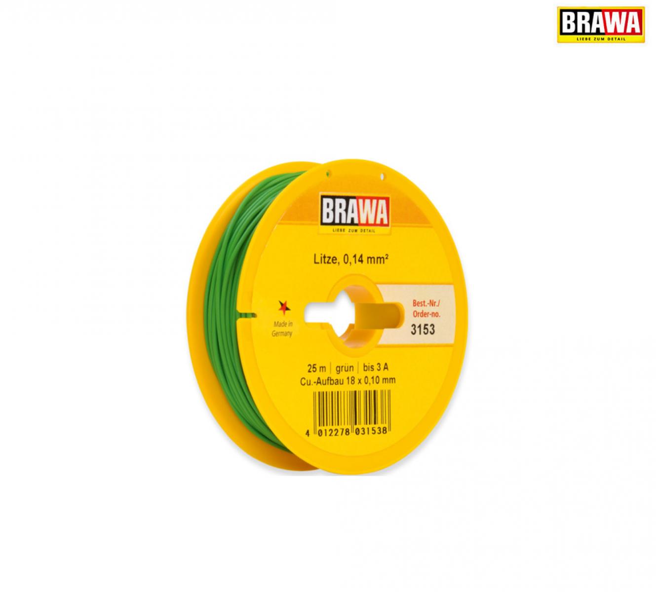 Brawa 3153 Schaltlitze 0,14mm² 25m gn