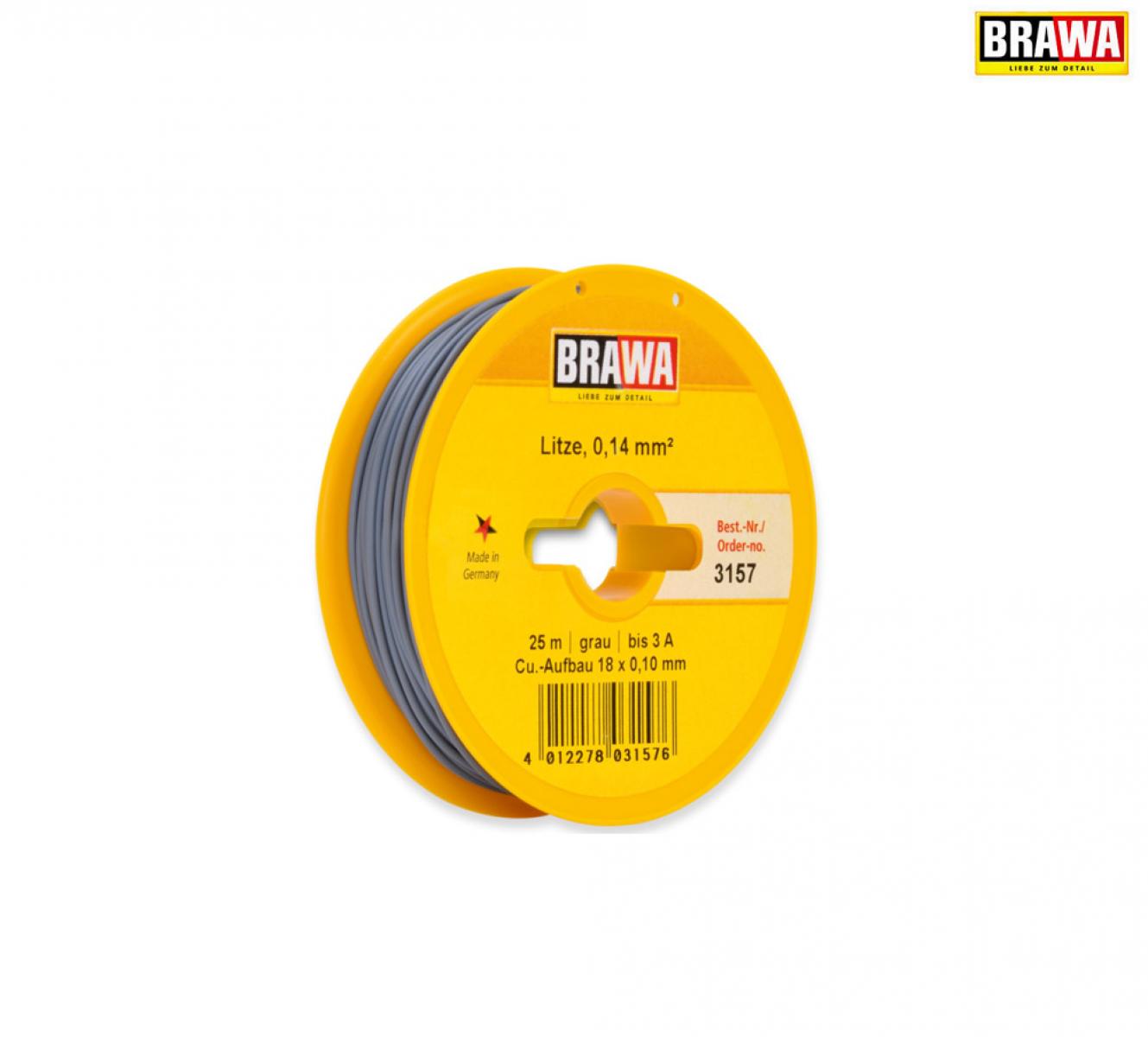 BRAWA 3157 Schaltlitze 0,14mm² 25m gr
