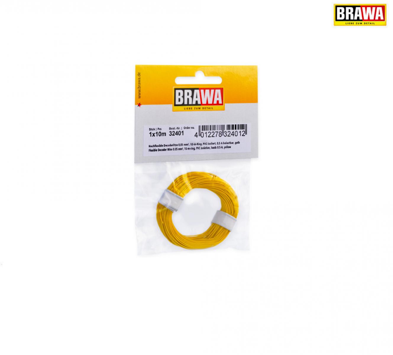 BRAWA 32401 Decoderlitze 0,05mm² 10m ge