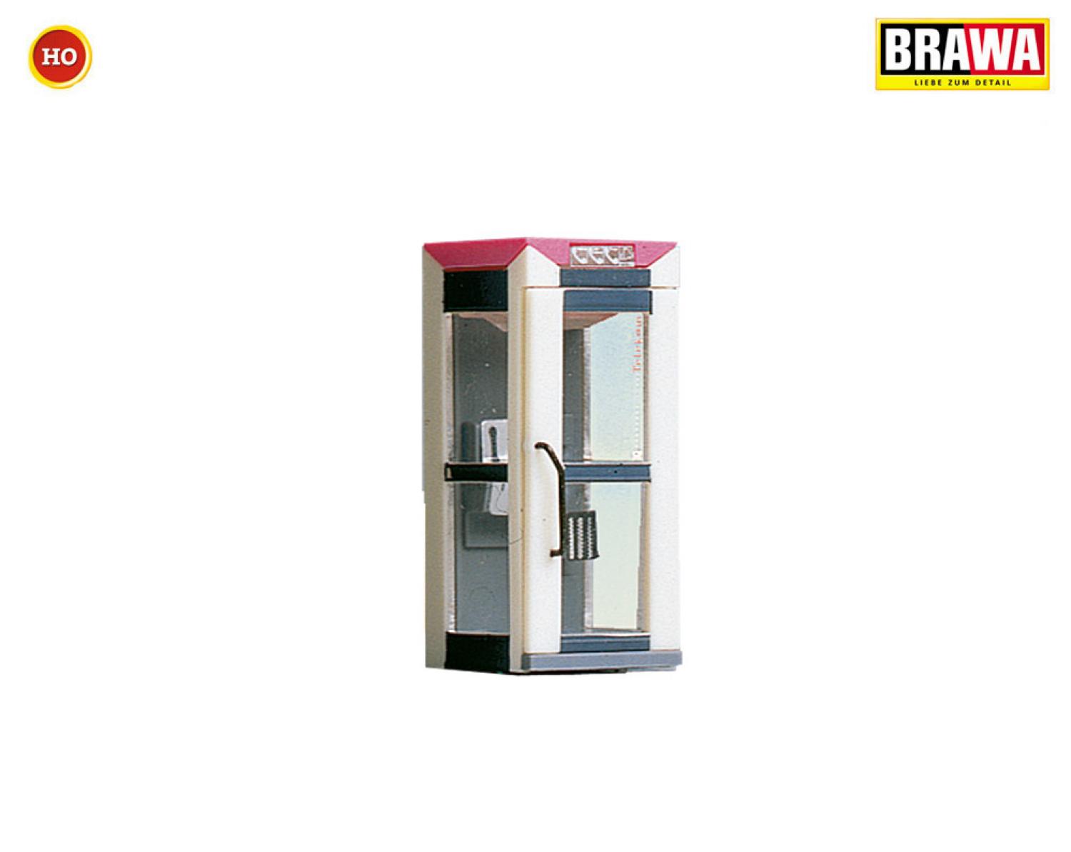 BRAWA 5444 H0 Telekom Telefonzelle beleuchtet