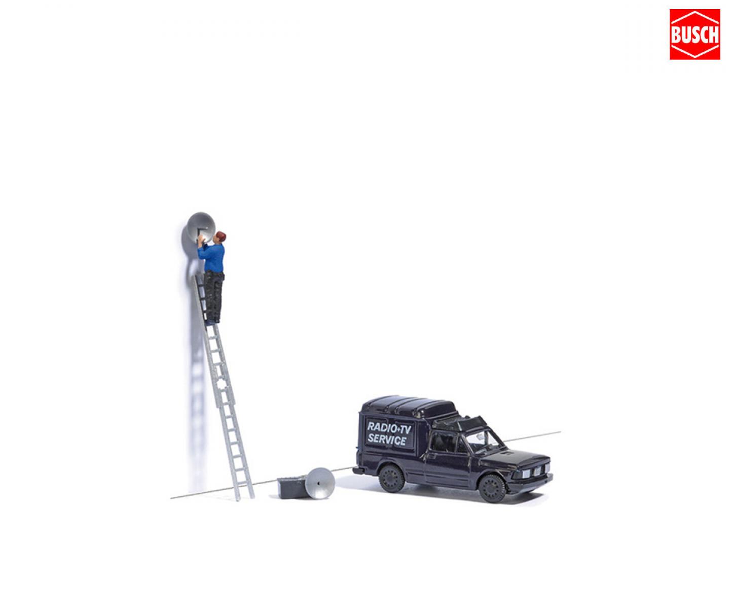 Busch 7982 H0 Aktion-Set: Sat-Schüssel ausrichten