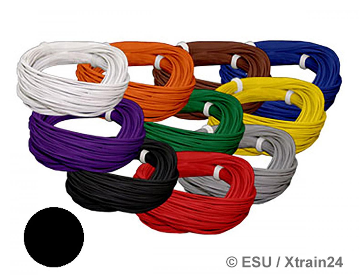 ESU 51942 Hochflexibles Kabel, 0.5mm, 10m, schwarz