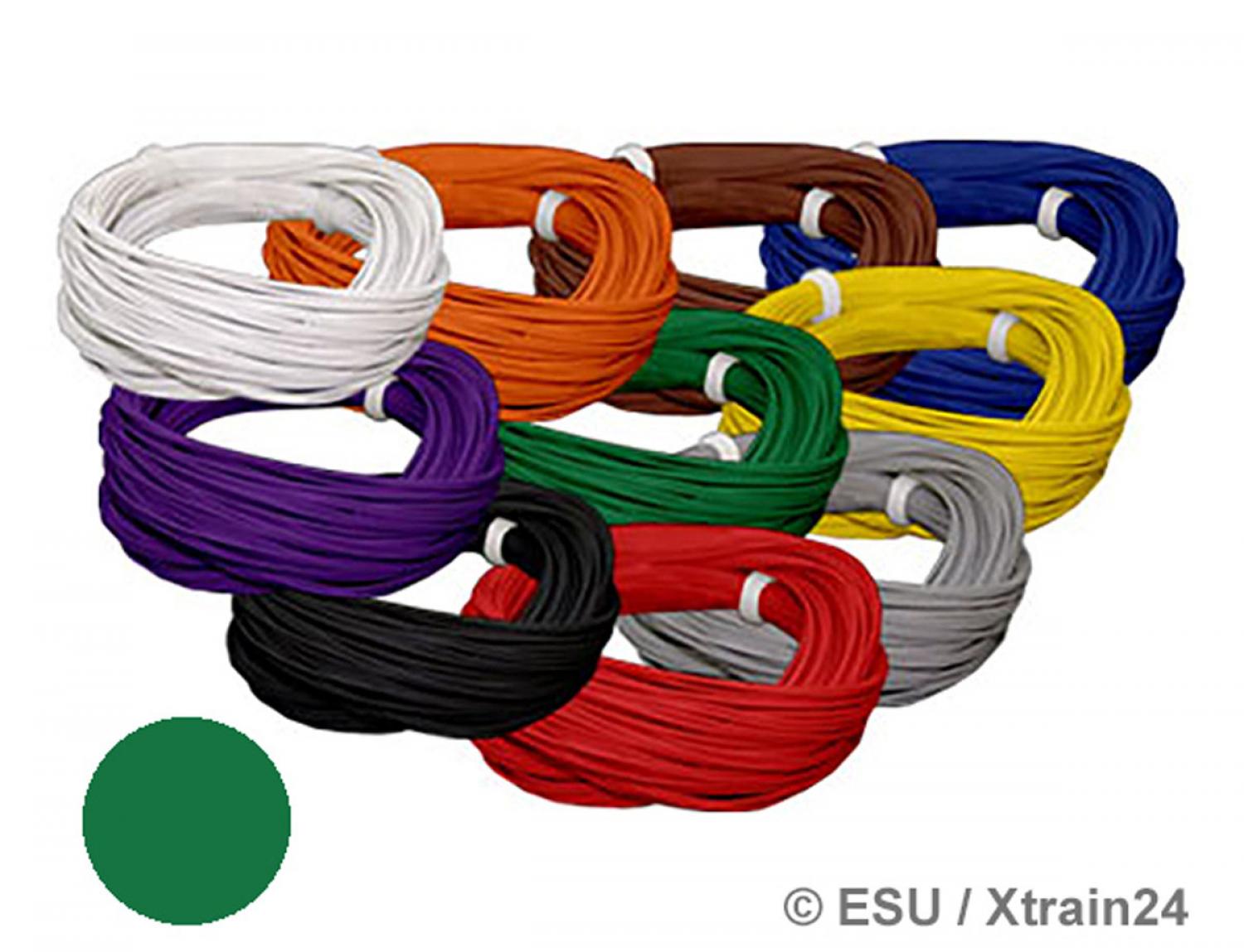 ESU 51945 Hochflexibles Kabel, 0.5mm, 10m, grün