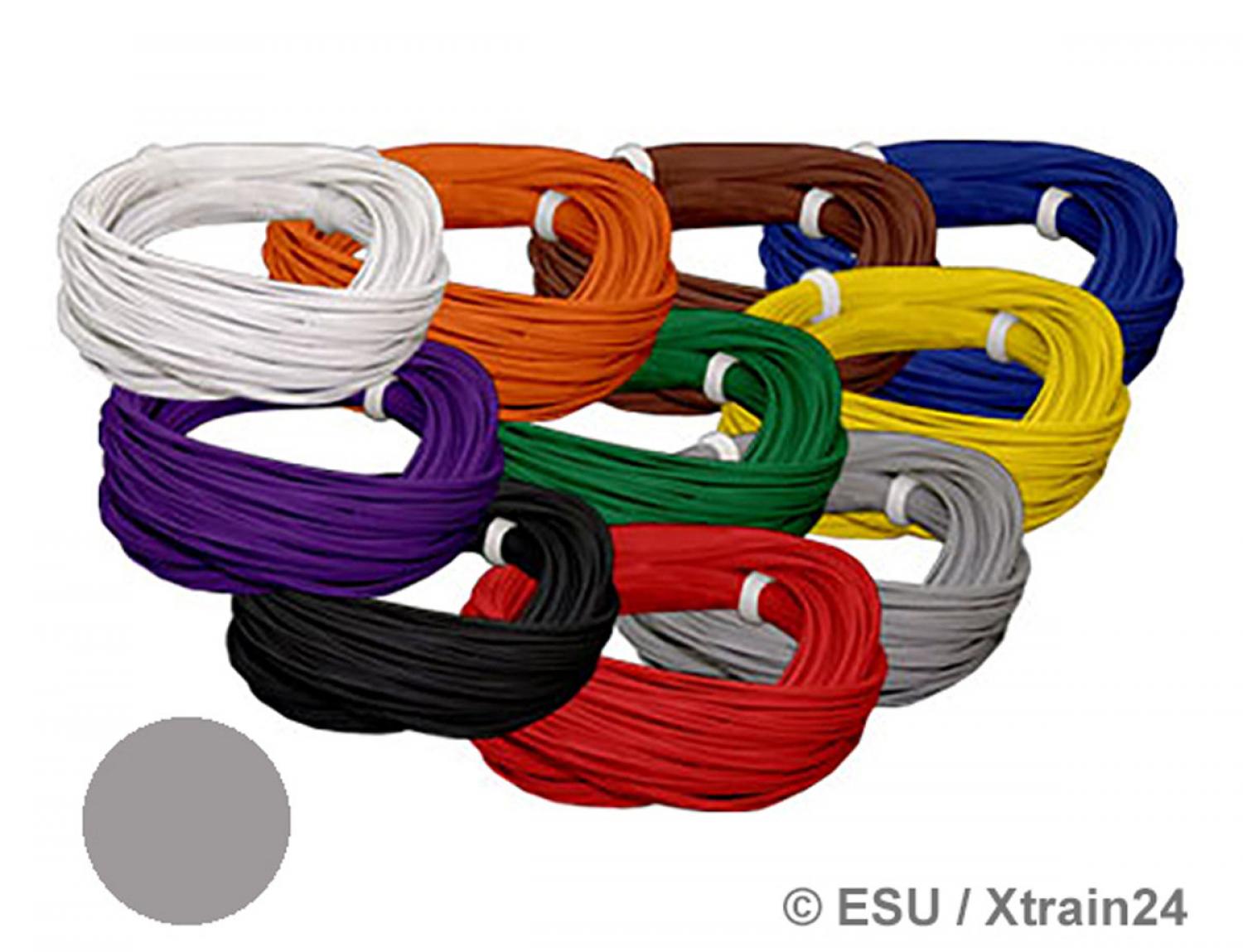 ESU 51946 Hochflexibles Kabel, 0.5mm, 10m, grau