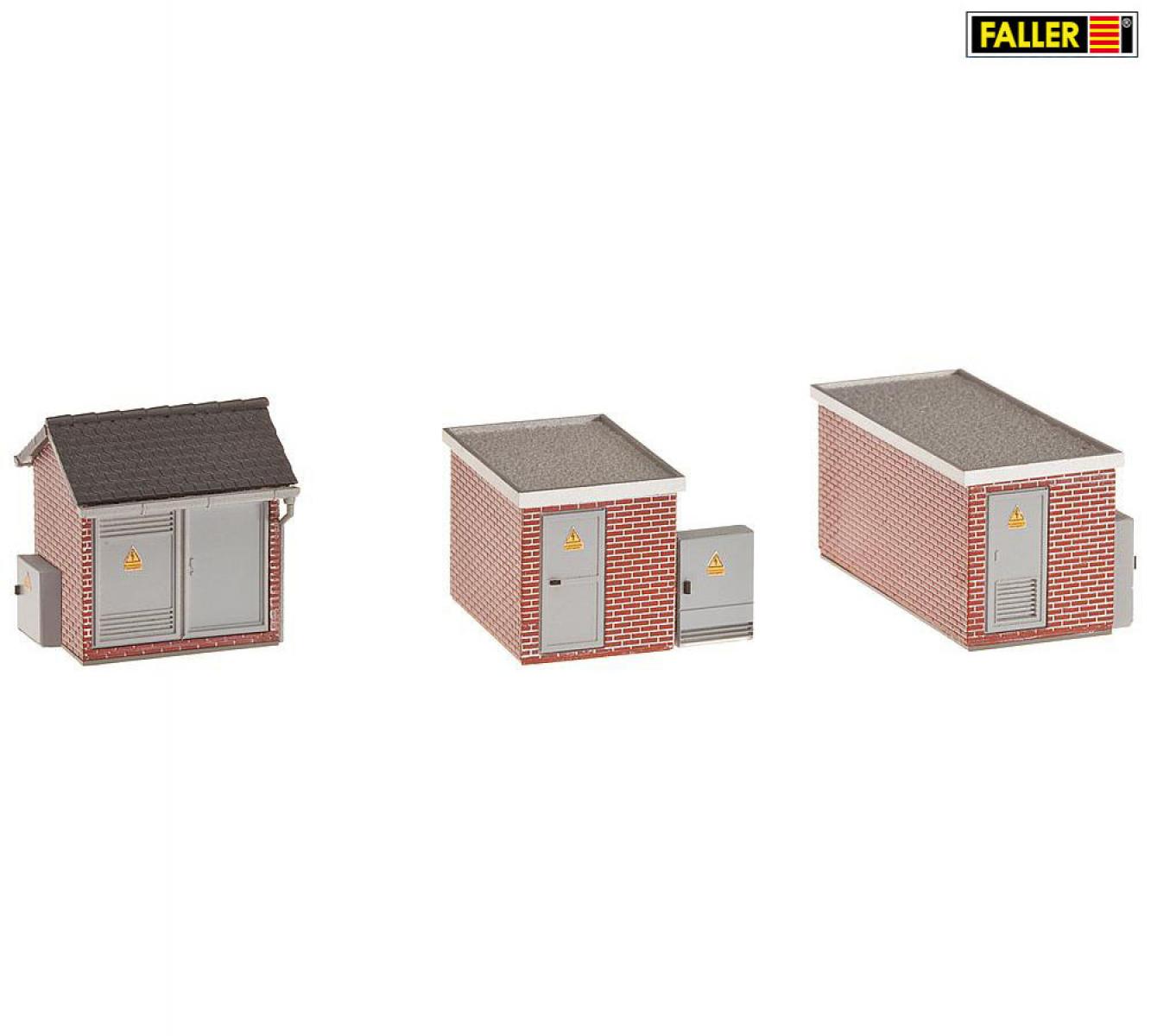 Faller 120239 3 Trafostationen Backstein