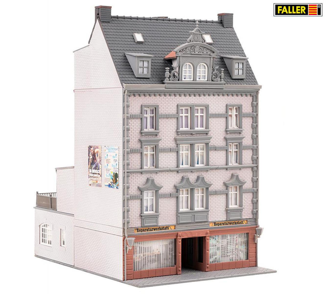 Faller 130705 Stadthaus mit Reparaturwerkstatt
