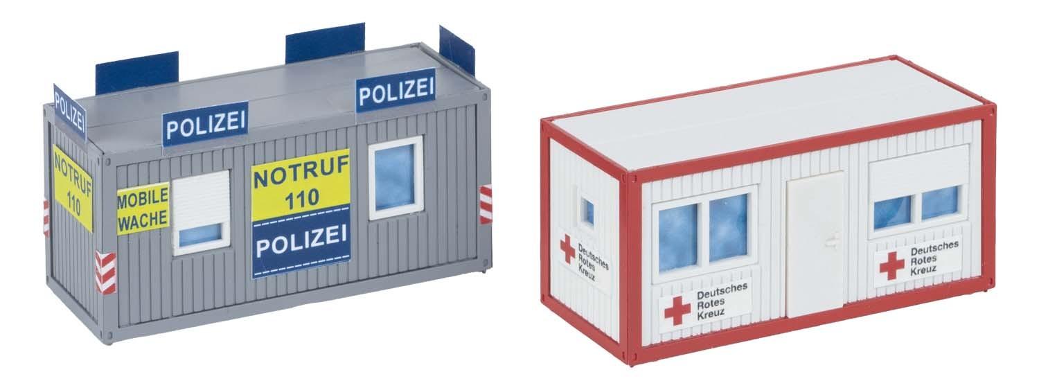 Faller 180338 H0 Bürocontainer Polizei und DRK