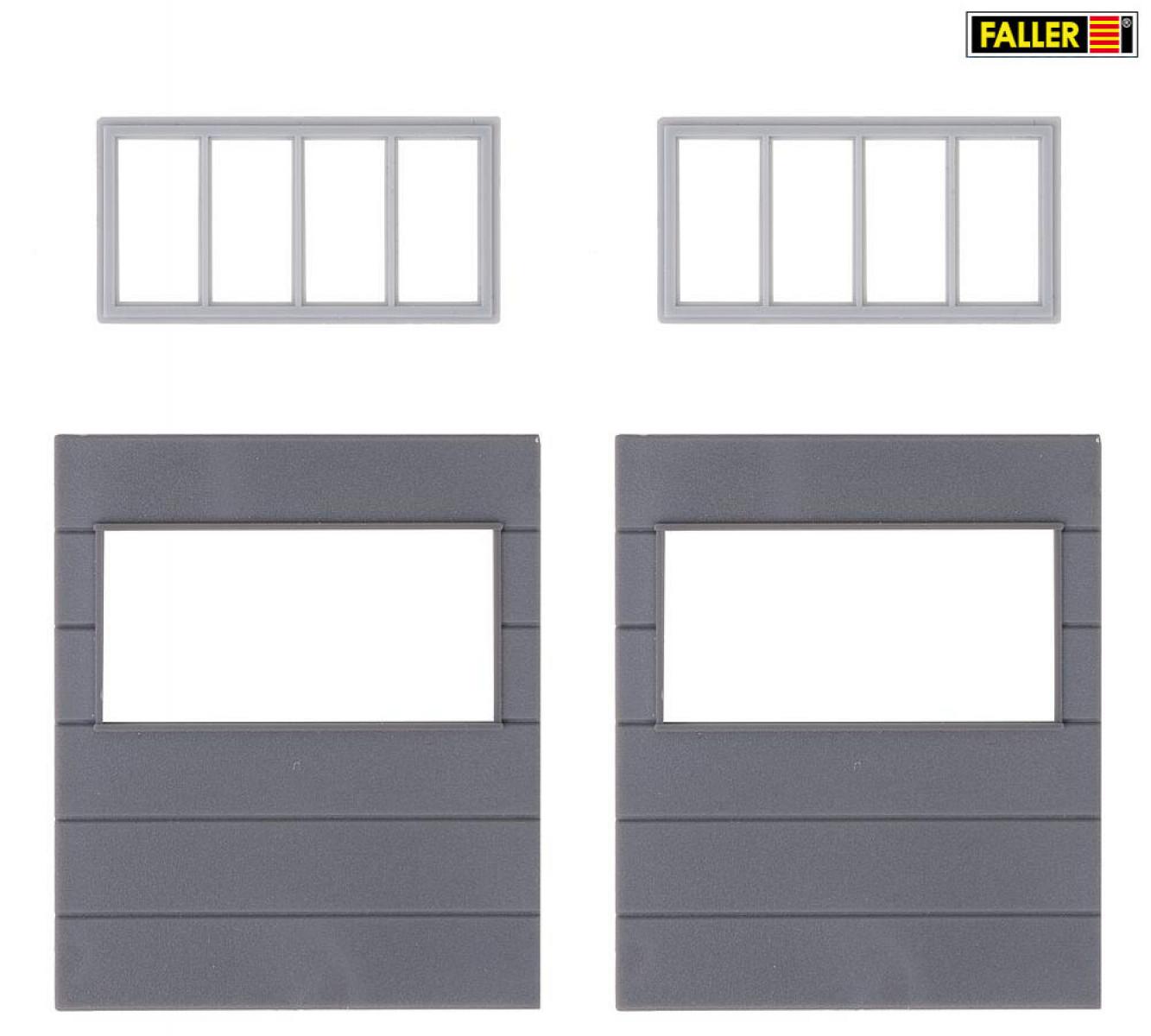 Faller 180891 2 Wandelemente mit horizontalen Fenstern, Gold