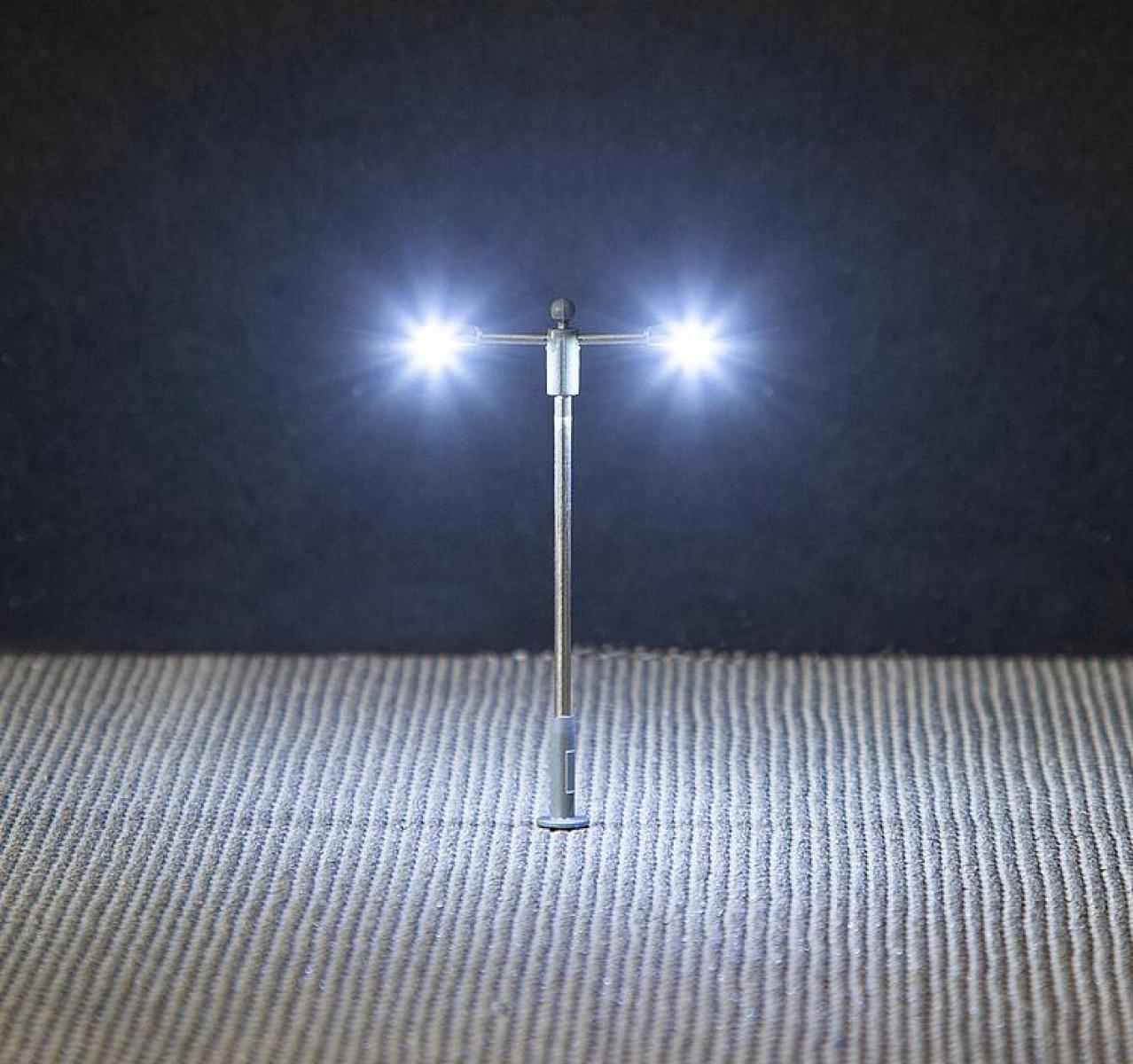 Faller 272223 LED-Straßenbeleuchtung, Ansatzleuchte, Doppela