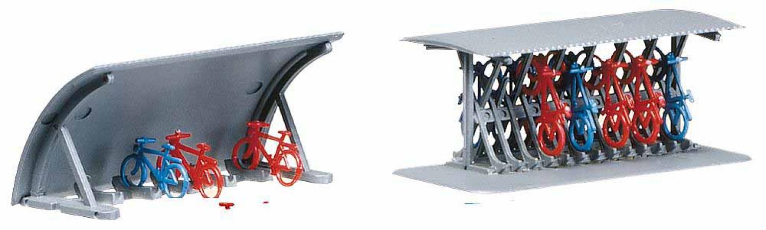 Faller 272535 2 Fahrradständer mit Fahrrädern
