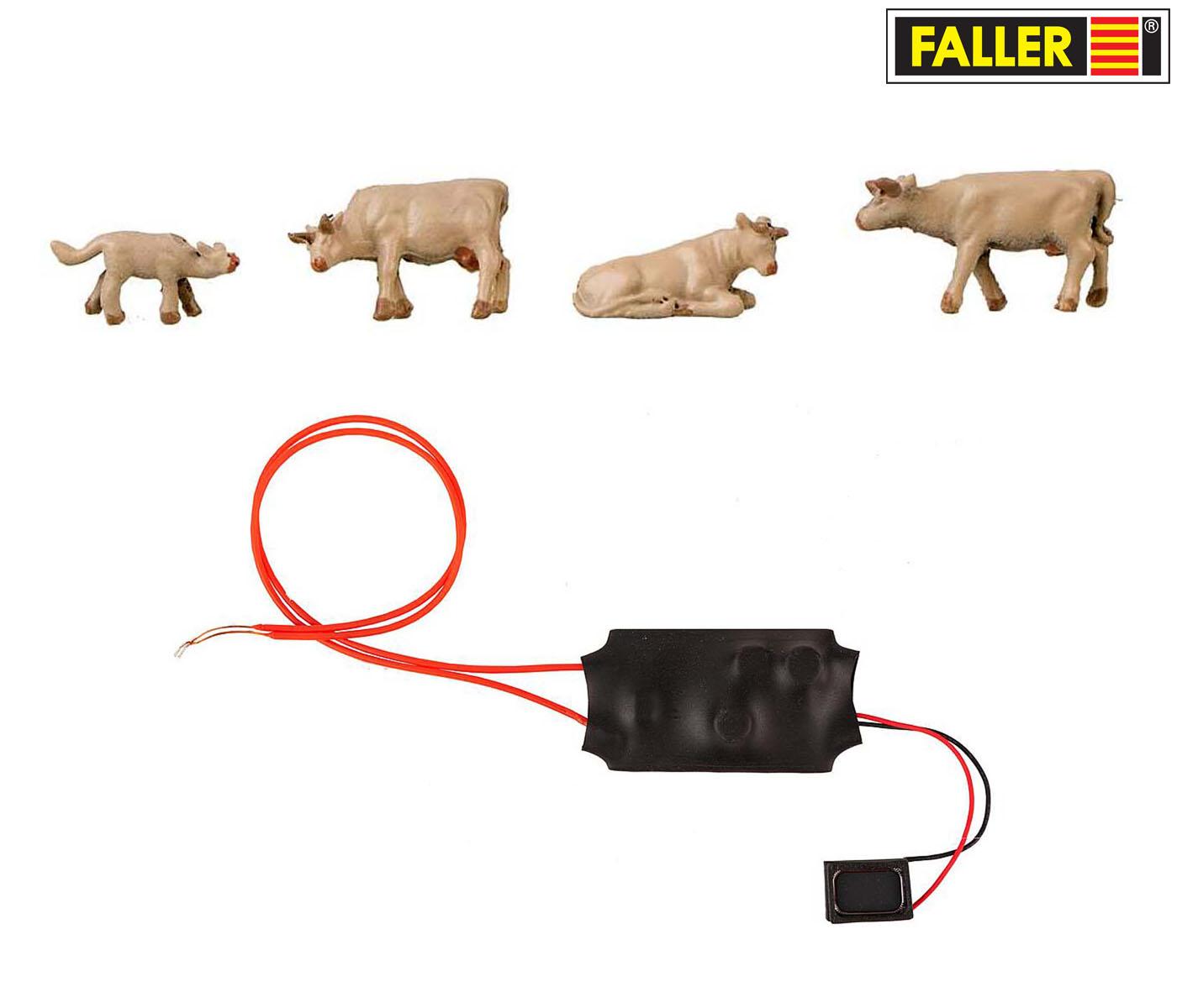 Faller 272800 Figuren-Set mit Mini-Sound-Effekt Kühe