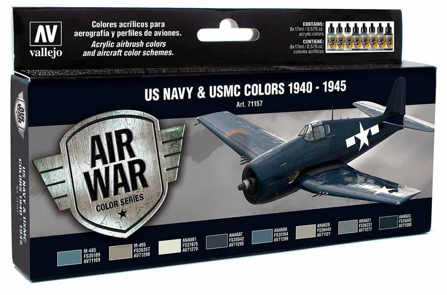 Vallejo 771157 Farb-Set, USA Flugzeuge WWII