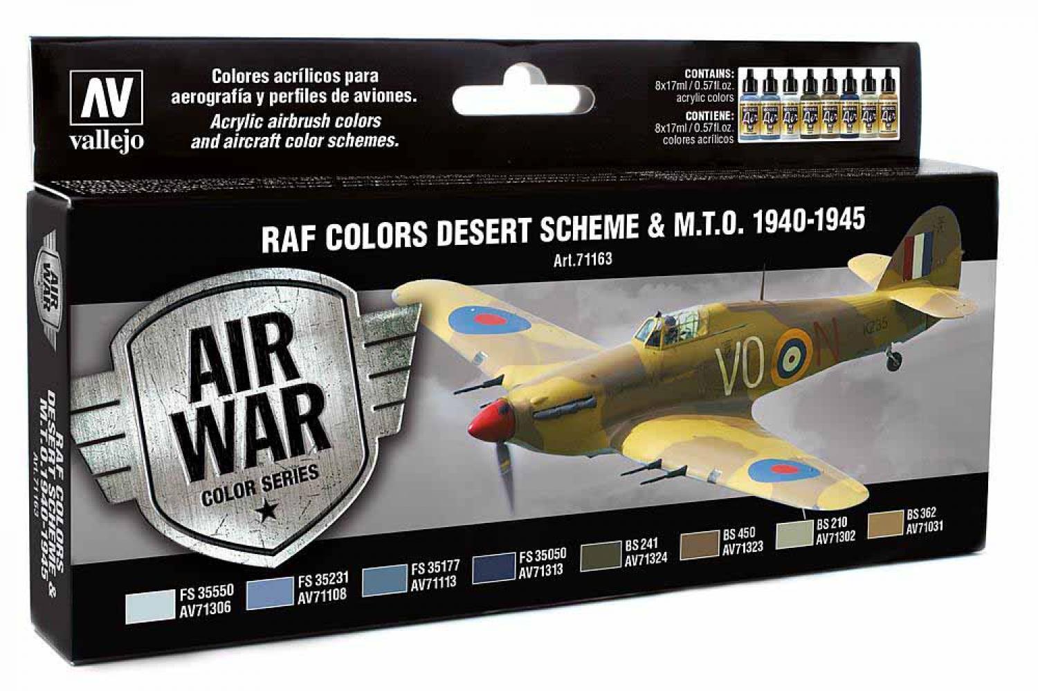 Vallejo 771163 Farb-Set, RAF Wüstentarnung WWII