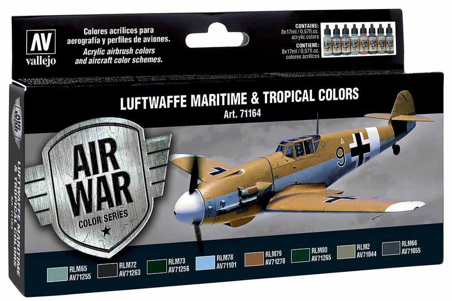 Vallejo 771164 Farb-Set, Luftwaffe, See & Tropen