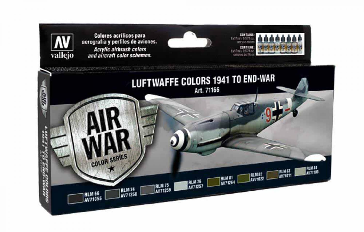 Vallejo 771166 Farb-Set, Luftwaffe, 1941 - 1945, 8 x 17 ml