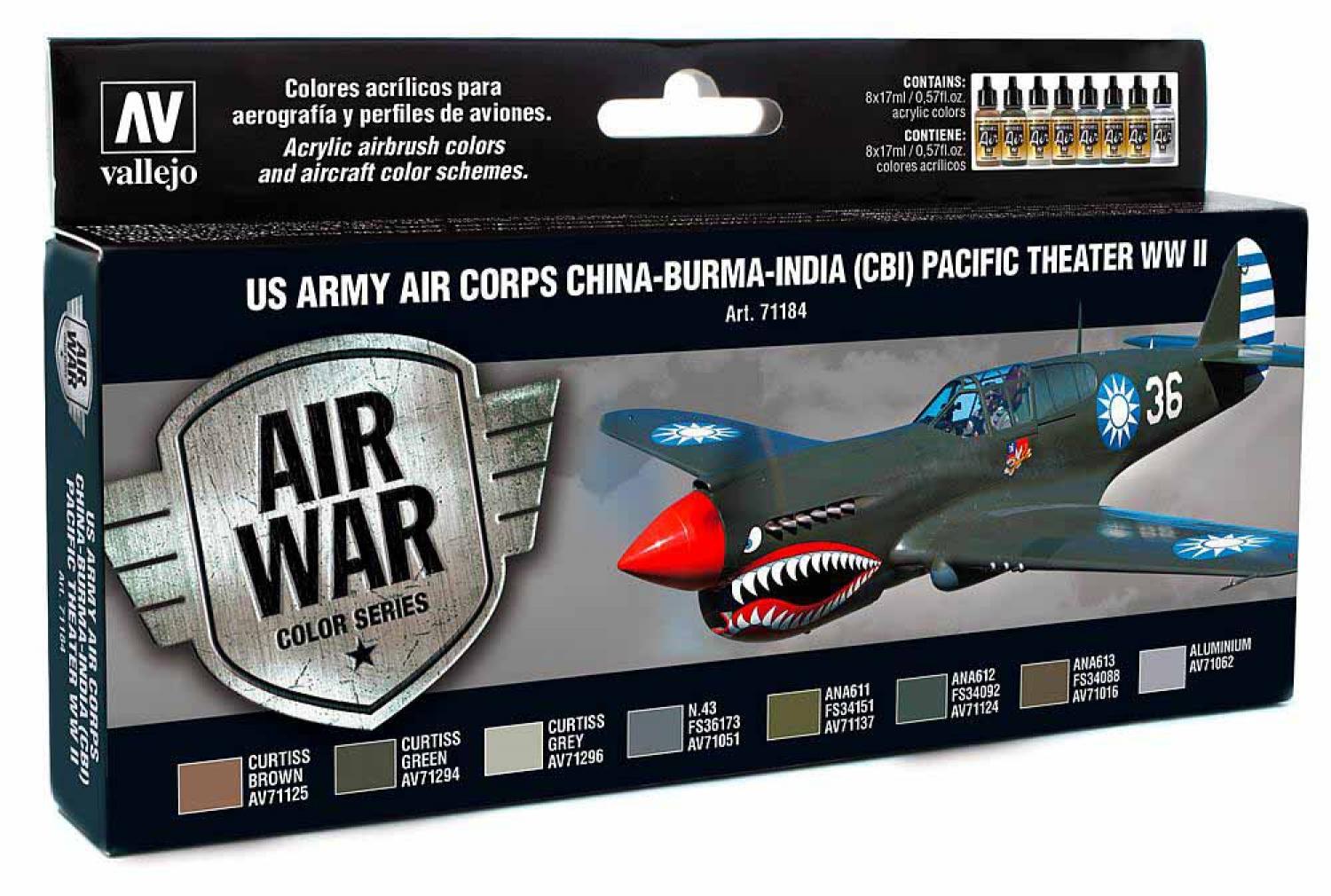 Vallejo 771184 Farb-Set, USA Flugzeuge WWII, CBI-Operation