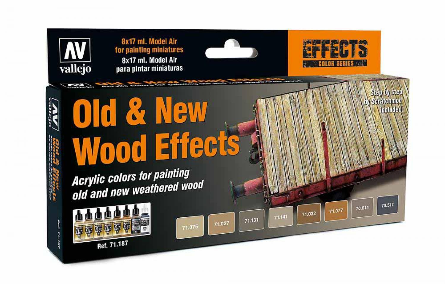 Vallejo 771187 Farb-Set, Alt/Neu Effekt Holz