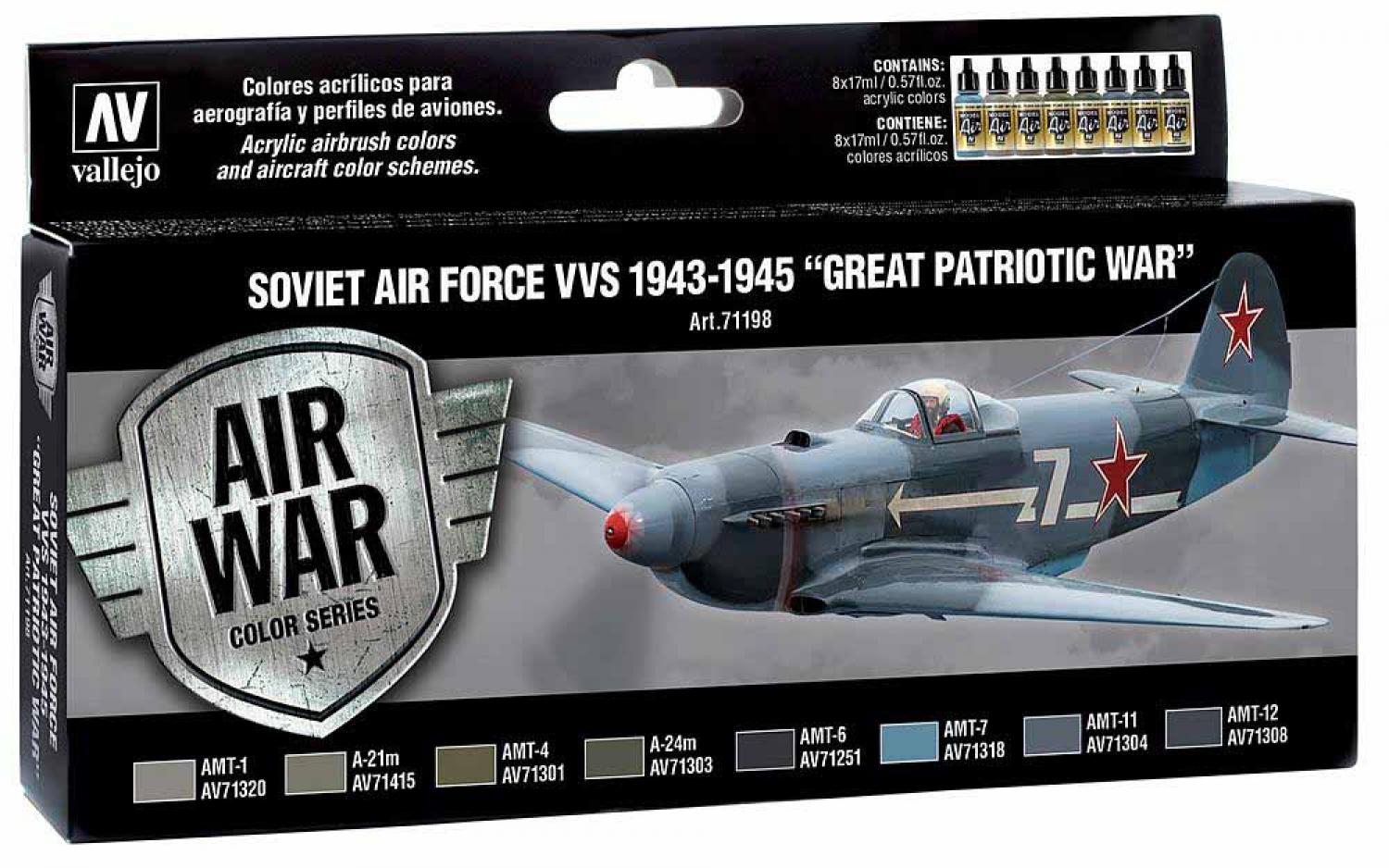 Vallejo 771198 Farb-Set, Sowjetische Luftwaffe 1943 - 1945