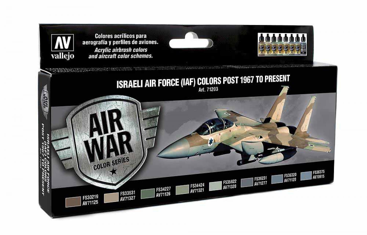Vallejo 771203 Farb-Set, Israelische Luftwaffe ab 1967