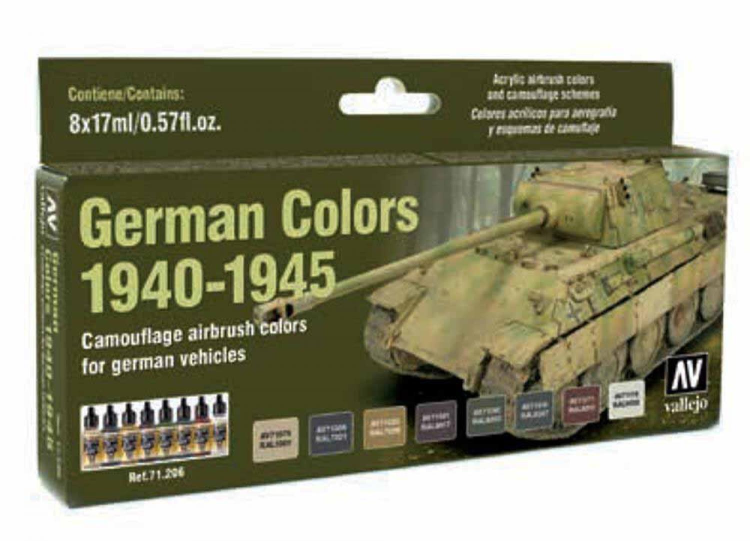 Vallejo 771206 Farb-Set, Deutsche Farben 1940 - 1945, Militä