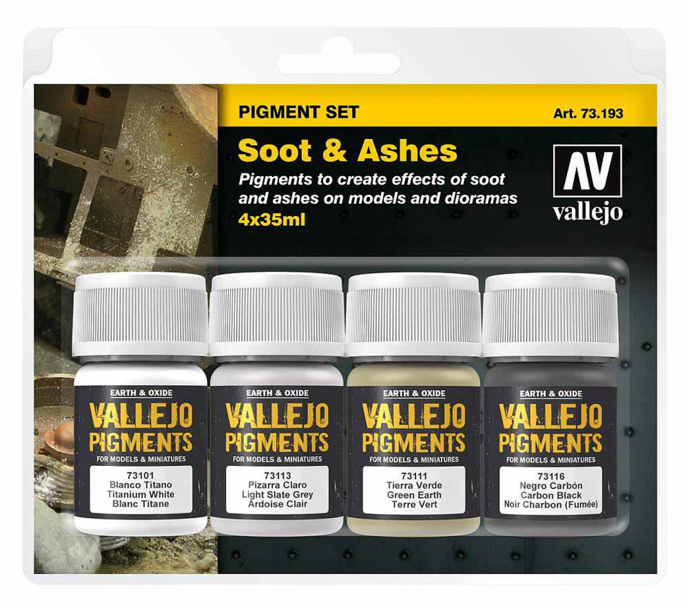 Vallejo 773193 Pigment-Set Ruß und Asche