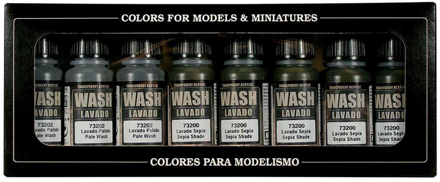 Vallejo 773998 Farb-Set, Washes, 8 x 17 ml, Game Color