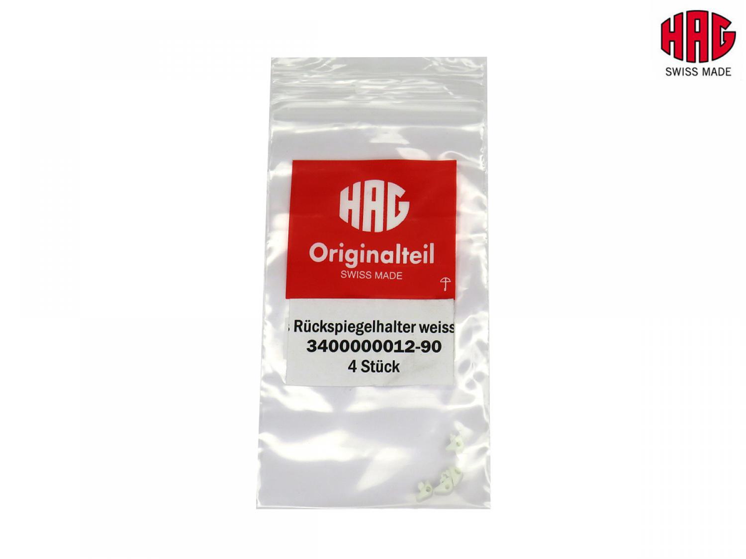 HAG 3400000012-90 Rückspiegelhalter weiss  (4St)