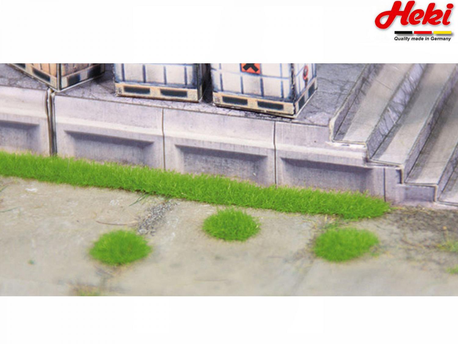 HEKI 1821 100 Grasbüschel + 6 Grasstreifen 2 mm, mittelgrün